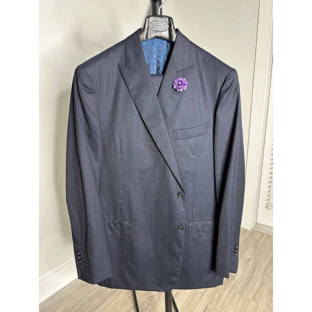 UNIQUE HARRY ROSEN BESPOKE🔥 Mens 2 Piece Suit Size 50 Canada‎ 100% Wool (s133) - Picture 2 of 15